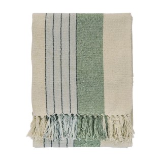 Plaid coton recycle rayures franges Madam Stoltz