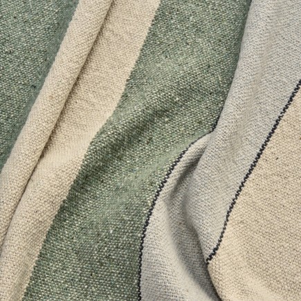 Plaid coton recyclé rayures franges Madam Stoltz