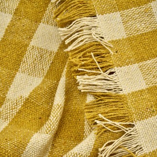 Plaid coton recycle petits carreaux franges couleur Madam Stoltz