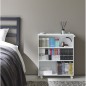 etagere bibliotheque basse a roulettes acier blanc yamazaki tower