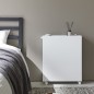 etagere bibliotheque basse a roulettes acier blanc yamazaki tower