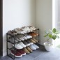 etagere a chaussures extensible 3 niveaux compacte acier yamazaki frame