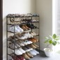 etagere a chaussures extensible 3 niveaux compacte acier yamazaki frame