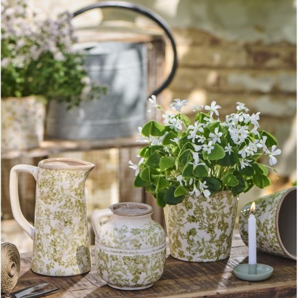 Cache-pot fleuri céramique IB Laursen