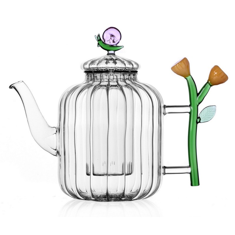 Theiere verre design escargot fleur Ichendorf Milano Botanica