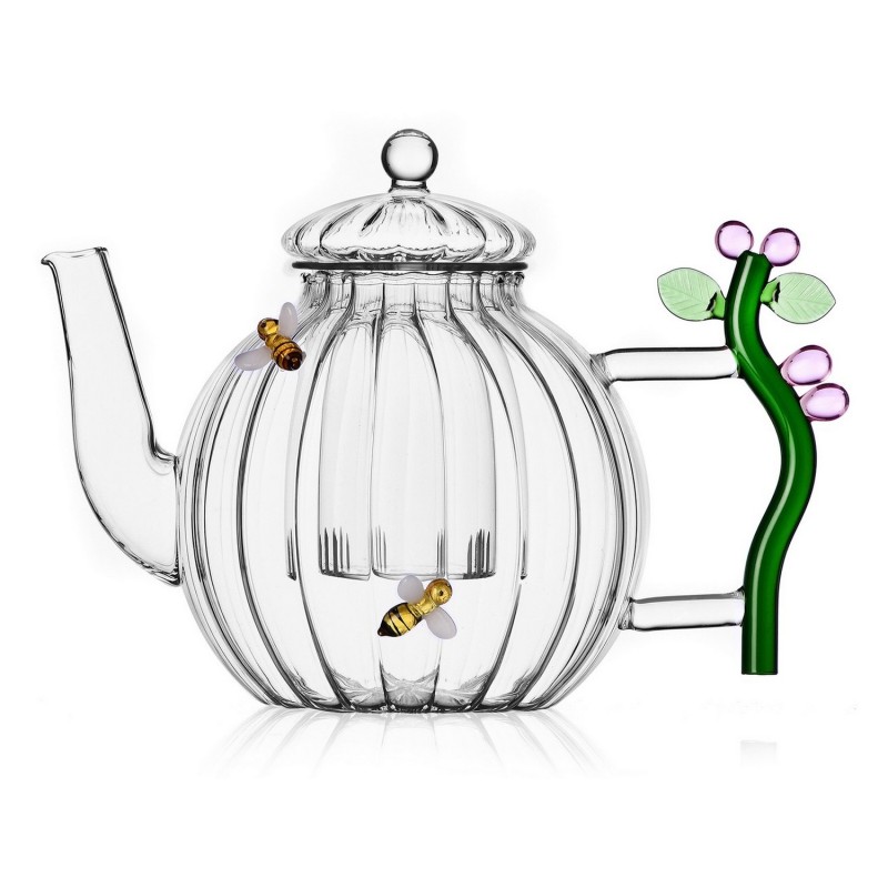 Theiere d art verre abeilles scultees verre Ichendorf Milano Botanica
