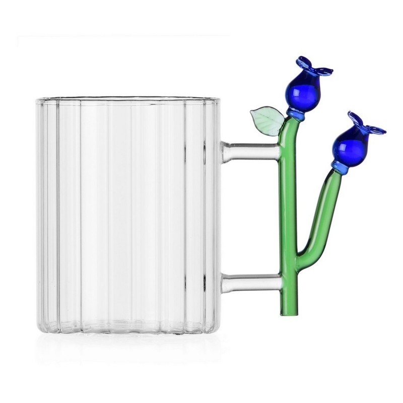 Mug verre anse fleurs sculptees Ichendorf Milano Botanica