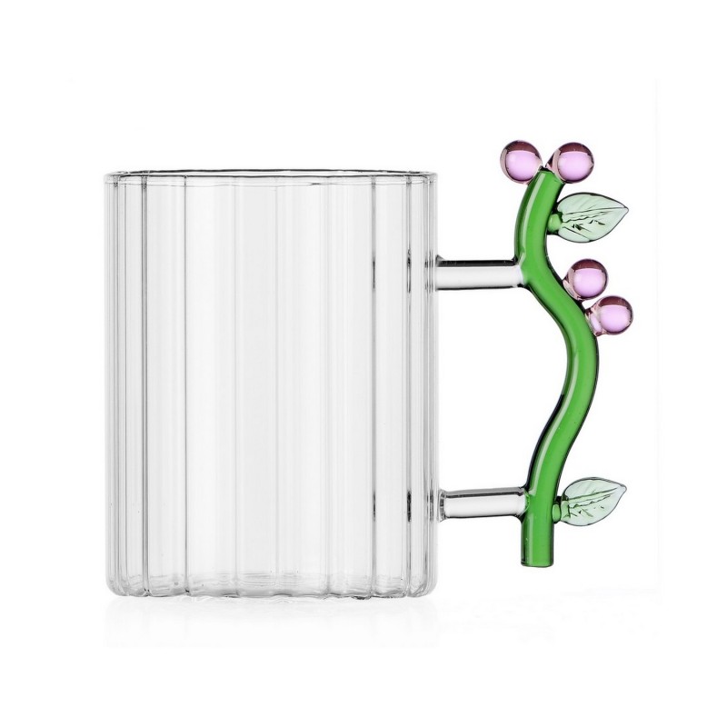 Tasse verre anse fleurs sculptees Ichendorf Milano Botanica