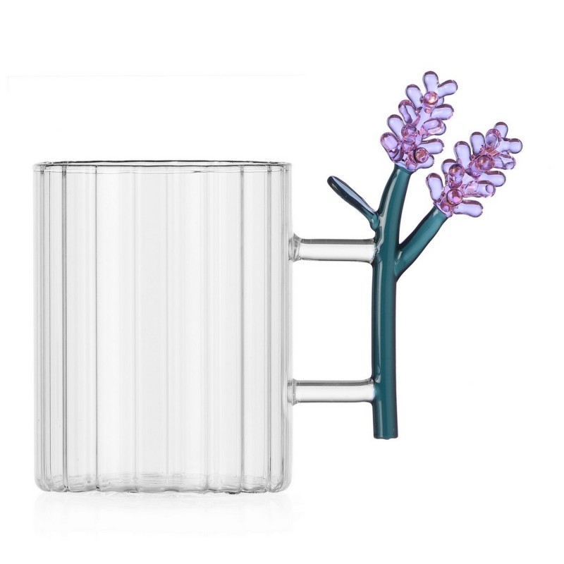 Mug verre anse fleur lavande Ichendorf BOTANICA Mug verre anse fleur lavande Ichendorf BOTANICA