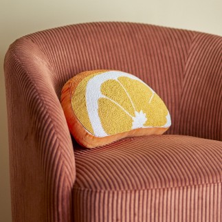 Coussin original deco orange perles Bloomingville Navelina