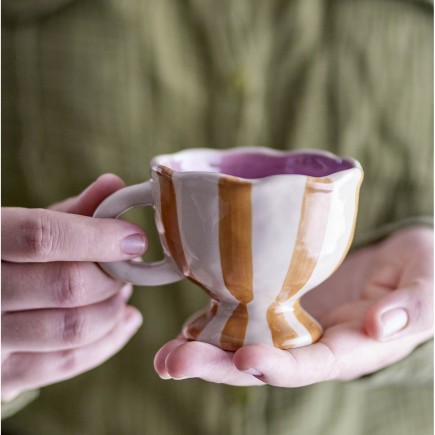 Tasse grès peint rayé Bloomingville WILLA