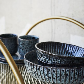 petite assiette dessert rustique bleu turquoise madam stoltz