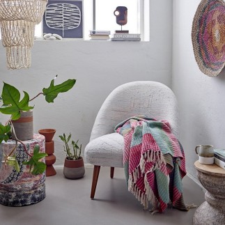 Gestreifte Decke aus recycelter Baumwolle von Bloomingville