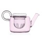 Theiere design verre rose borosilicate Ichendorf Milano Piuma Low