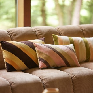 Coussin de salon rayé velours HKliving