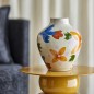 Vase peint fleurs oiseau multicolore Bloomingville Maricala