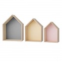 Etagère murale bloomingville maisons multicolores (set de 3)