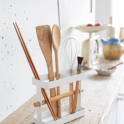 porte ustensiles de cuisine design blanc yamazaki tosca