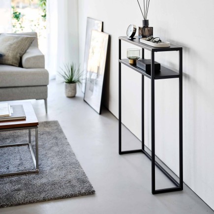 Table console fine epuree design metal acier Yamazaki