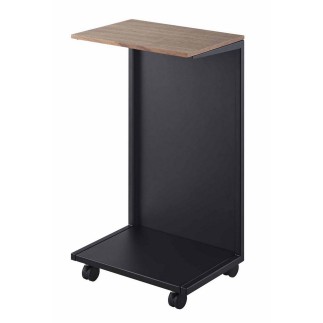 Table de chevet bout de canape design metal acier bois Yamazaki Tower