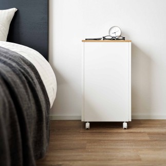 Table de chevet d appoint design metal acier bois Yamazaki Tower