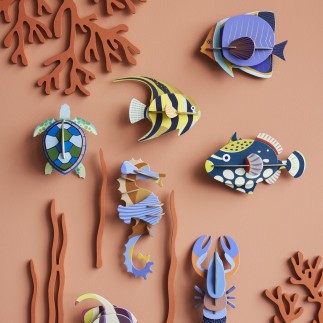 Decoration murale carton recycle poisson Studio Roof Angelfish