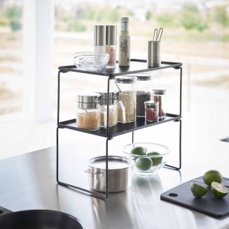Etagere a poser rangement plan de travail acier design Yamazaki Tower