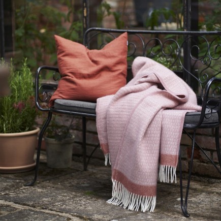 plaid laine bio rose poudre klippan harald