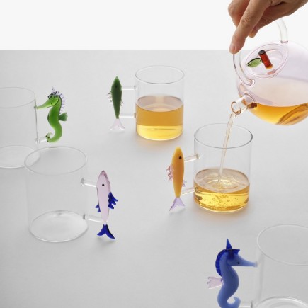 Tasse mug en verre design hippocampe Ichendorf Milano Marine Garden