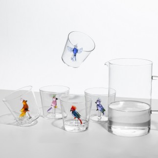 Verre a eau oiseau perroquet Ichendorf Milano Talking Trees