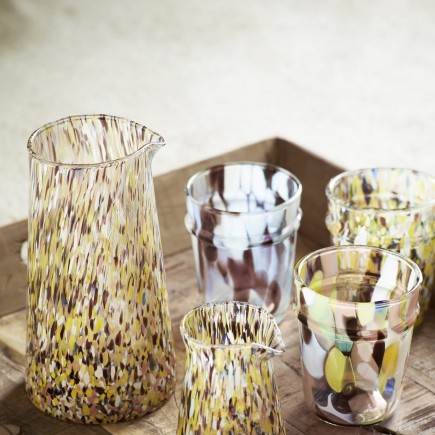 verre a eau tachete jaune marron madam stoltz