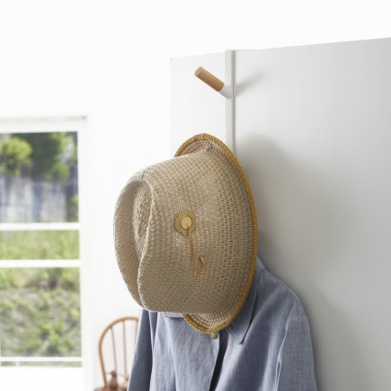 portemanteau sur porte double crochet bois yamazaki tower