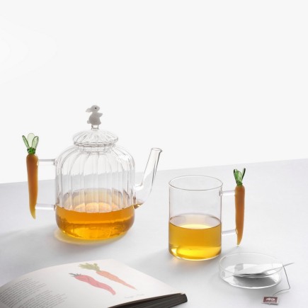 Mug avec couvercle verre design carotte Ichendorf Milano Vegetables