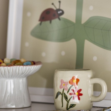 Petite tasse grès fleurs Bloomingville MILLIE