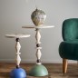 Table d appoint ronde bois naturel metal Bloomingville Mannelli