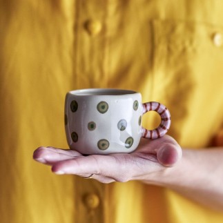 Mini tasse grès peint main pois Bloomingville NINI