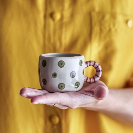 Mini tasse grès peint main pois Bloomingville NINI