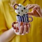 petite tasse peinte gres bleu raye bloomingville nini