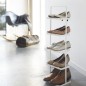 etagere a chaussures verticale compacte acier blanc yamazaki