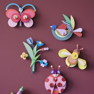 Bouquet fleurs murales carton recycle Studio Roof Daisy Belle
