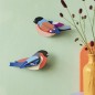 Oiseaux décoratifs carton pinsons Studio Roof Finches set de 2