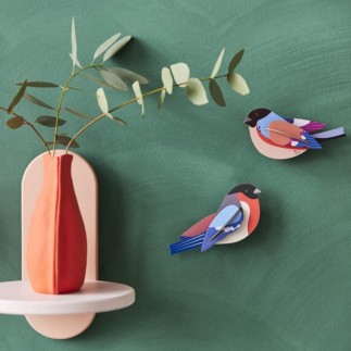 oiseaux muraux decoration carton pinsons studio roof finches