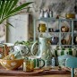 mug large gres peint main design vert bloomingville linora set de 3
