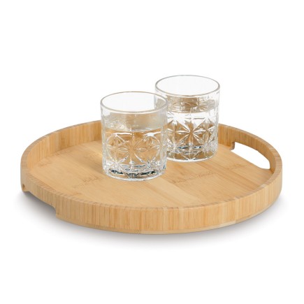 Plateau de cuisine rond bois de bambou Zeller