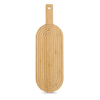Planche a decouper bois ovale longue rainuree texturee Zeller