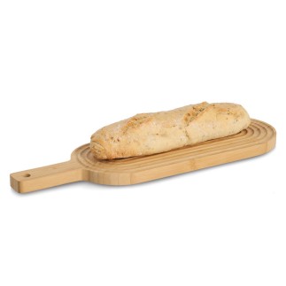 Planche a decouper bois ovale longue rainuree texturee Zeller