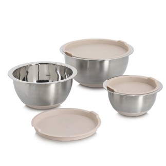 Bols en acier inoxydable avec couvercle Zeller set de 3