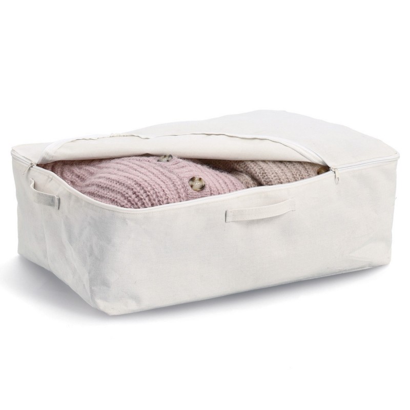 Panier housse de rangement textile fermeture eclair Zeller