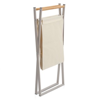 Panier a linge amovible metal bois Zeller