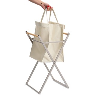 Panier a linge amovible metal bois Zeller